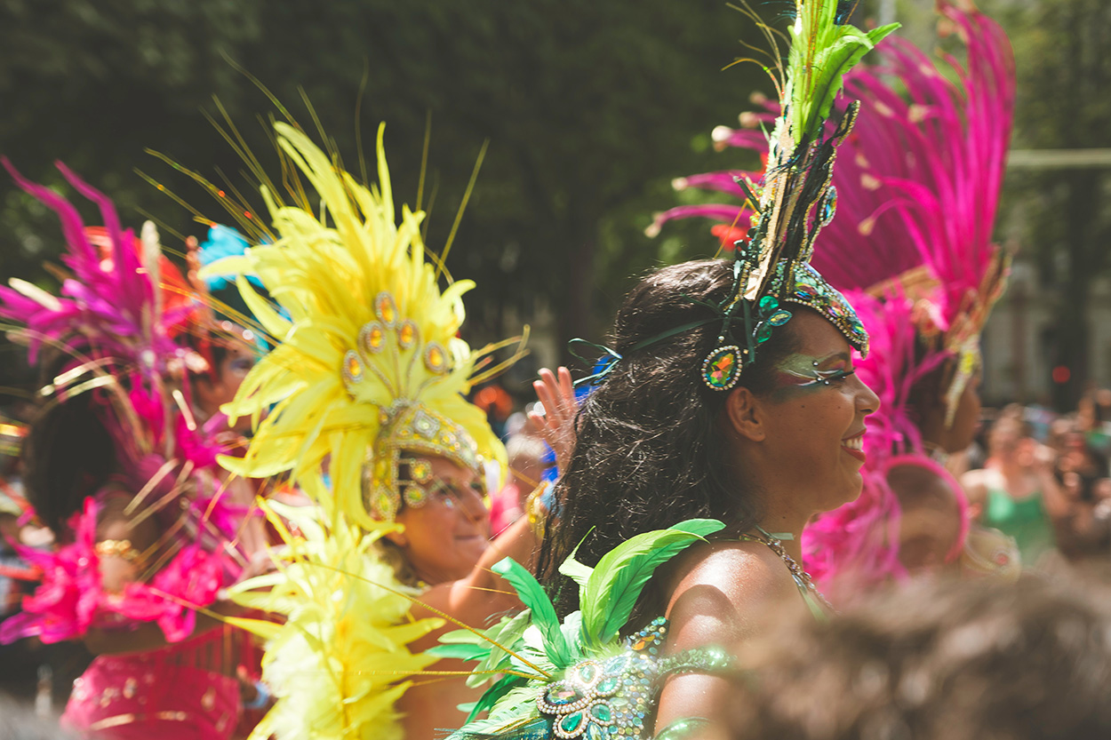 Colorfully Dressed Women At Aruba S Carnival