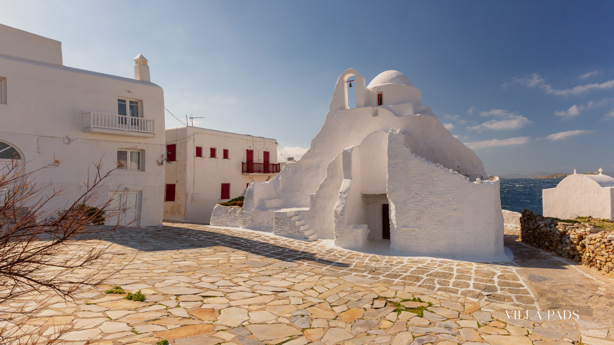 Panagia Paraportiani Church Mykonos Blue Sky