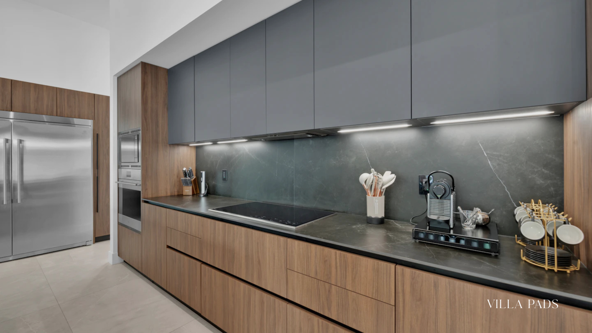 Grandmother Grandchildren Baking Villa Kitchen