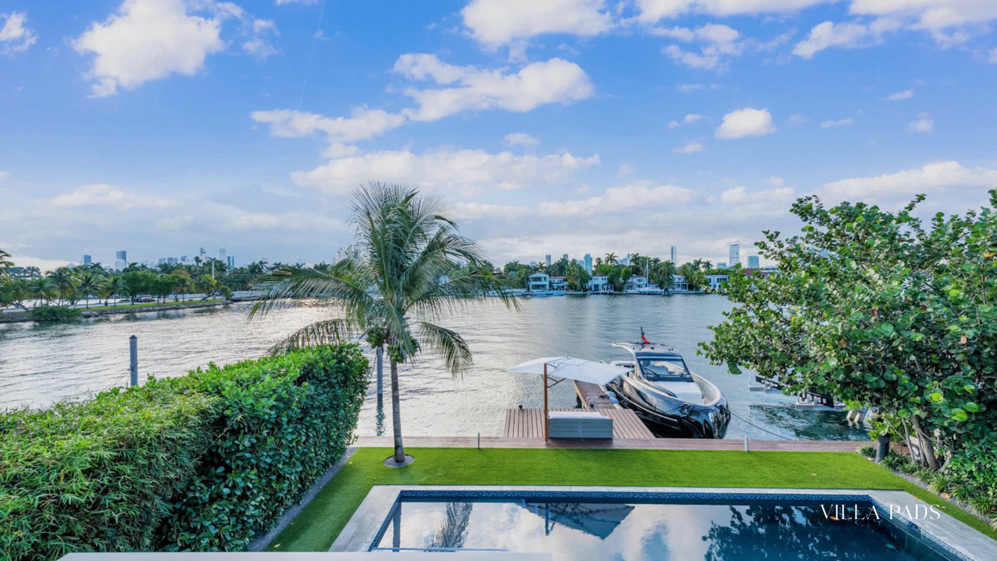 Miami Villa Sunset Pool Dock