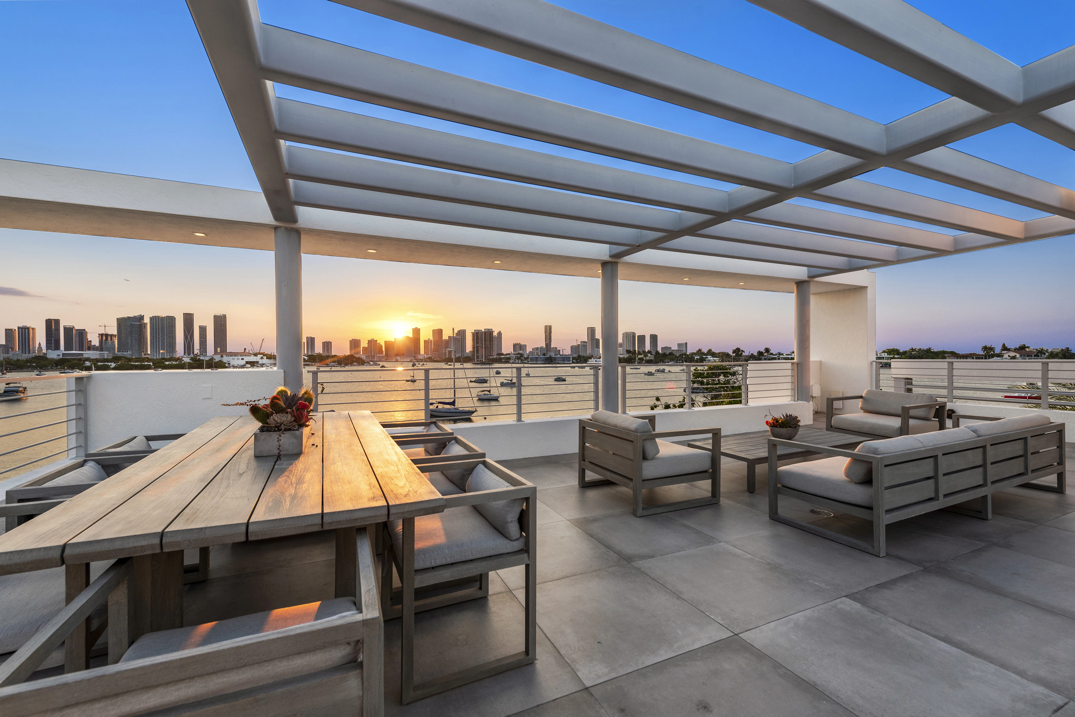 Rooftop Dining Miami Sunset