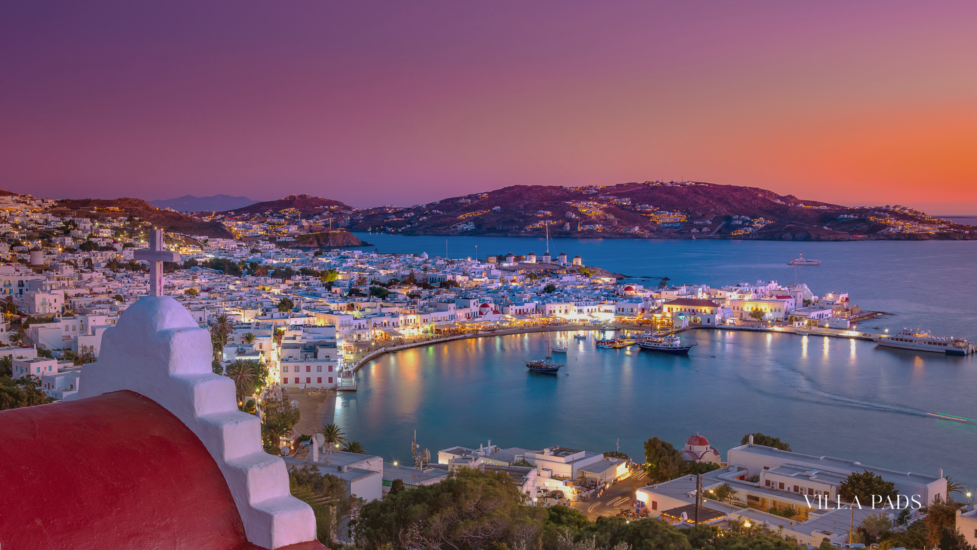 Yacht Dining Mykonos Sunset