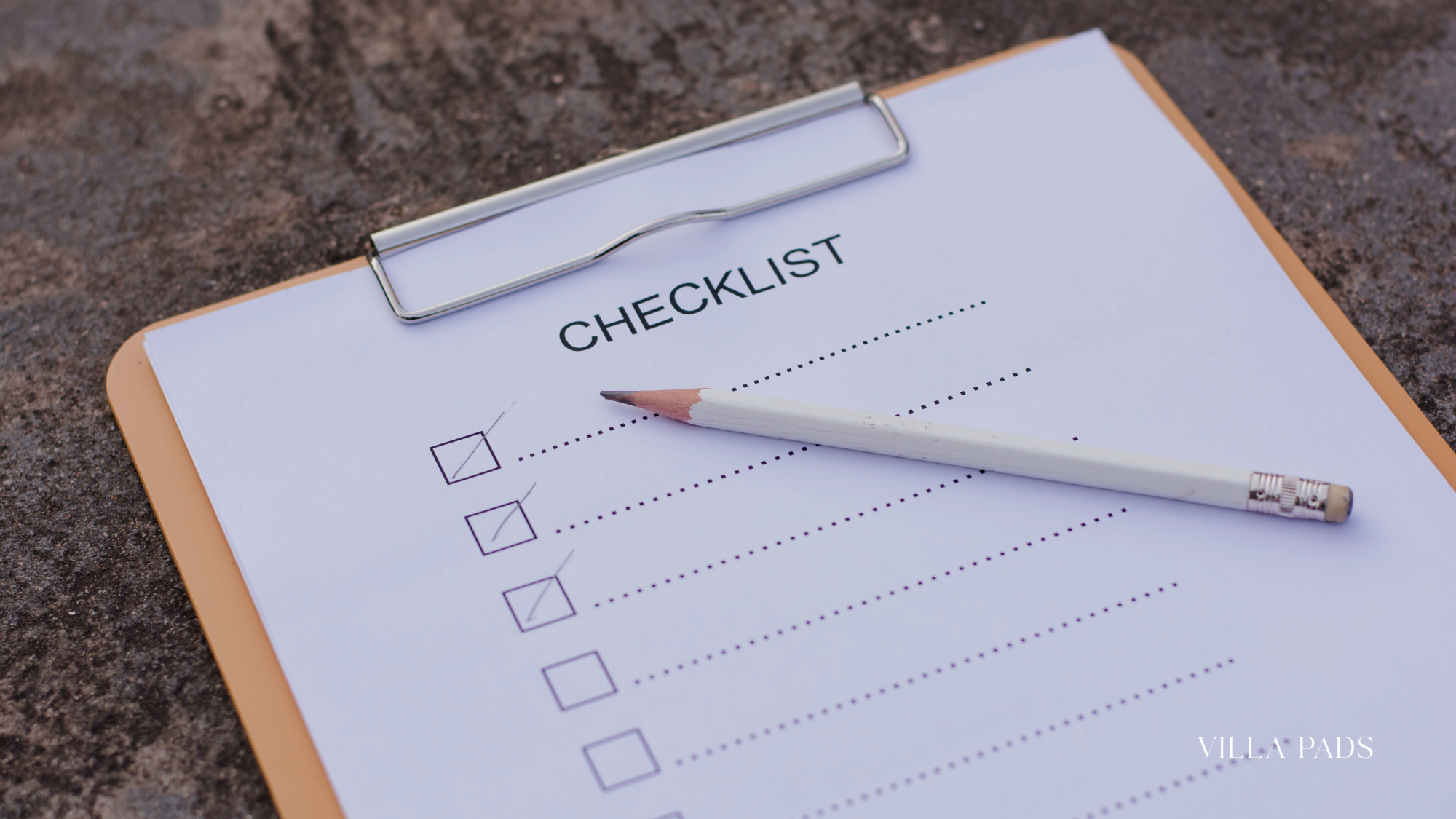 Pre Arrival Checklist Villa