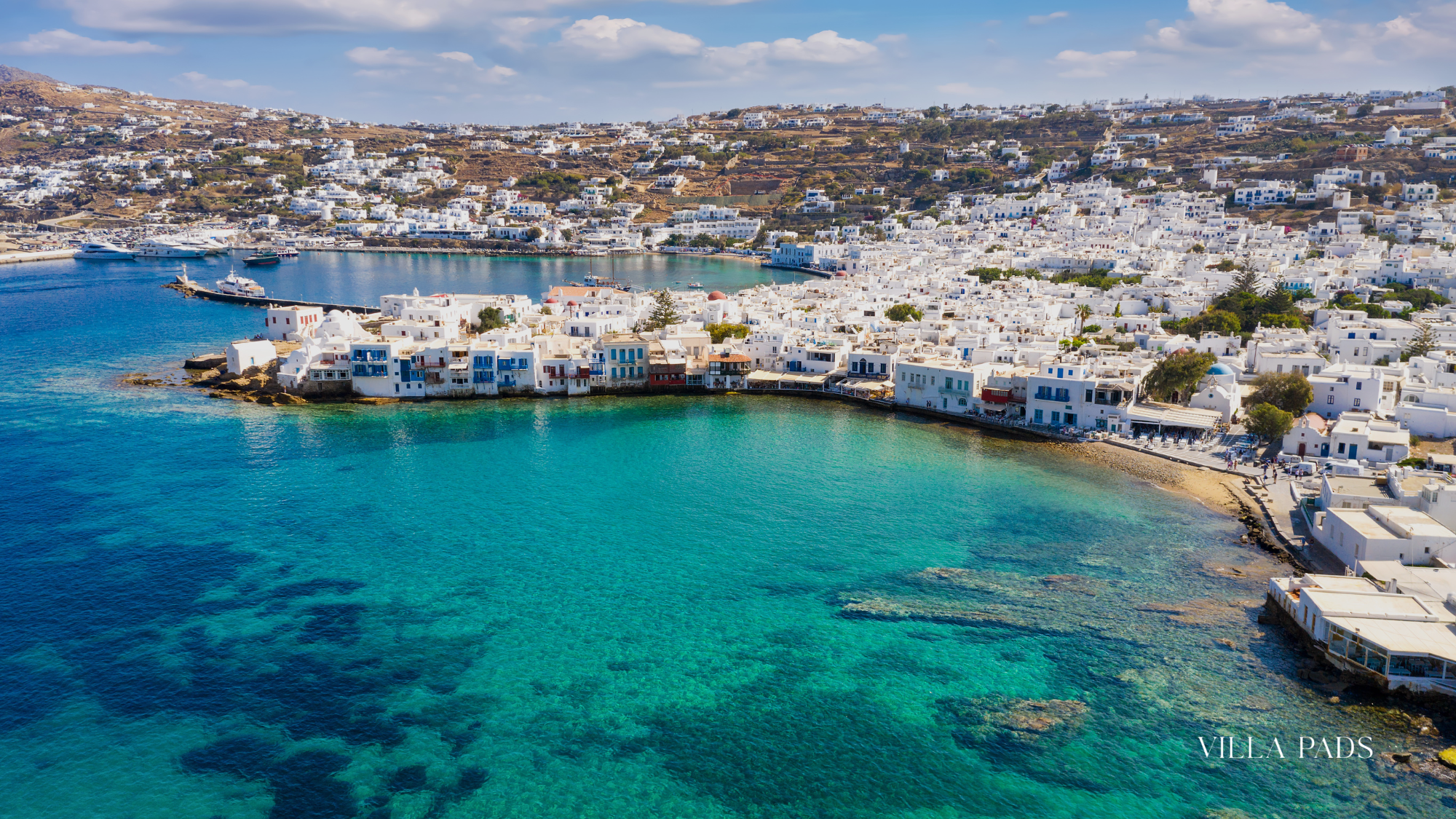 Milestone Villa Mykonos Aerial Sunset
