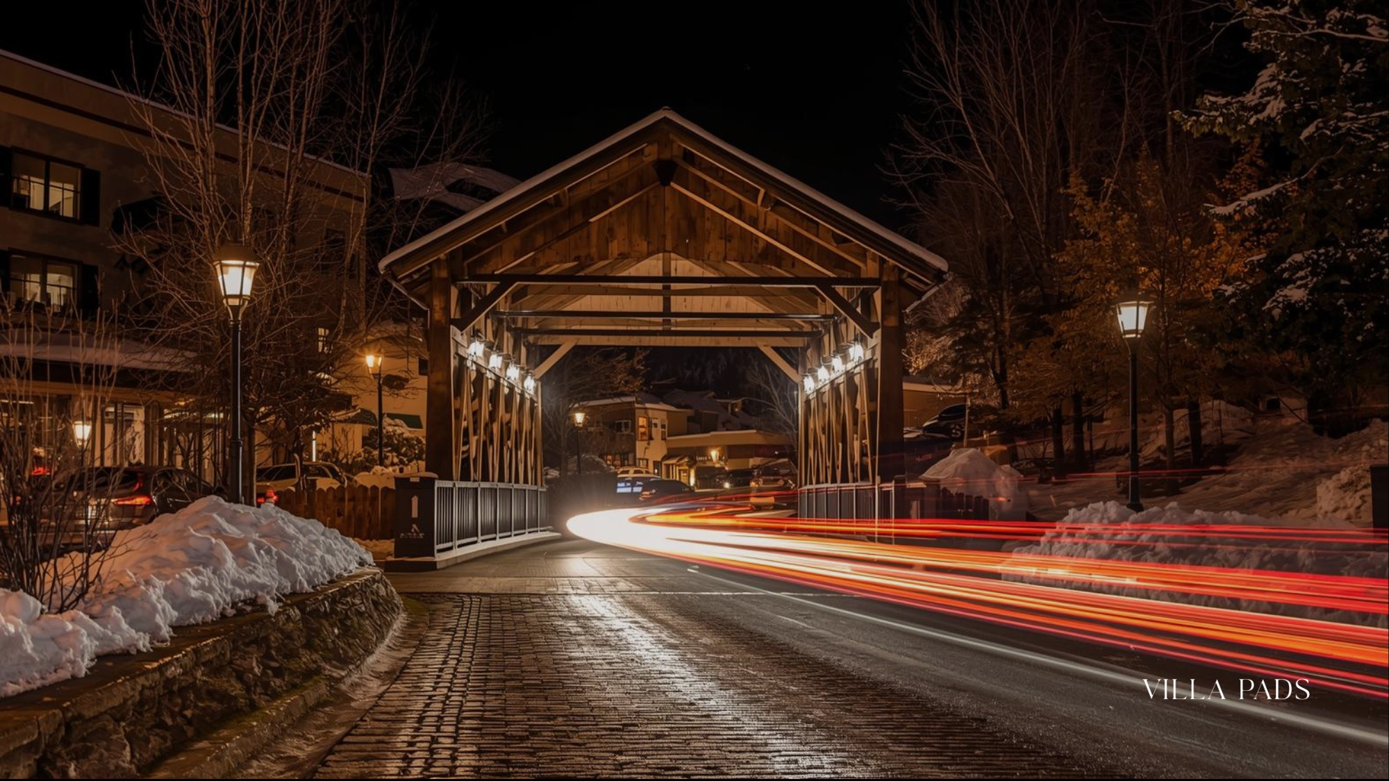 Vail Village Covered Bridge Night