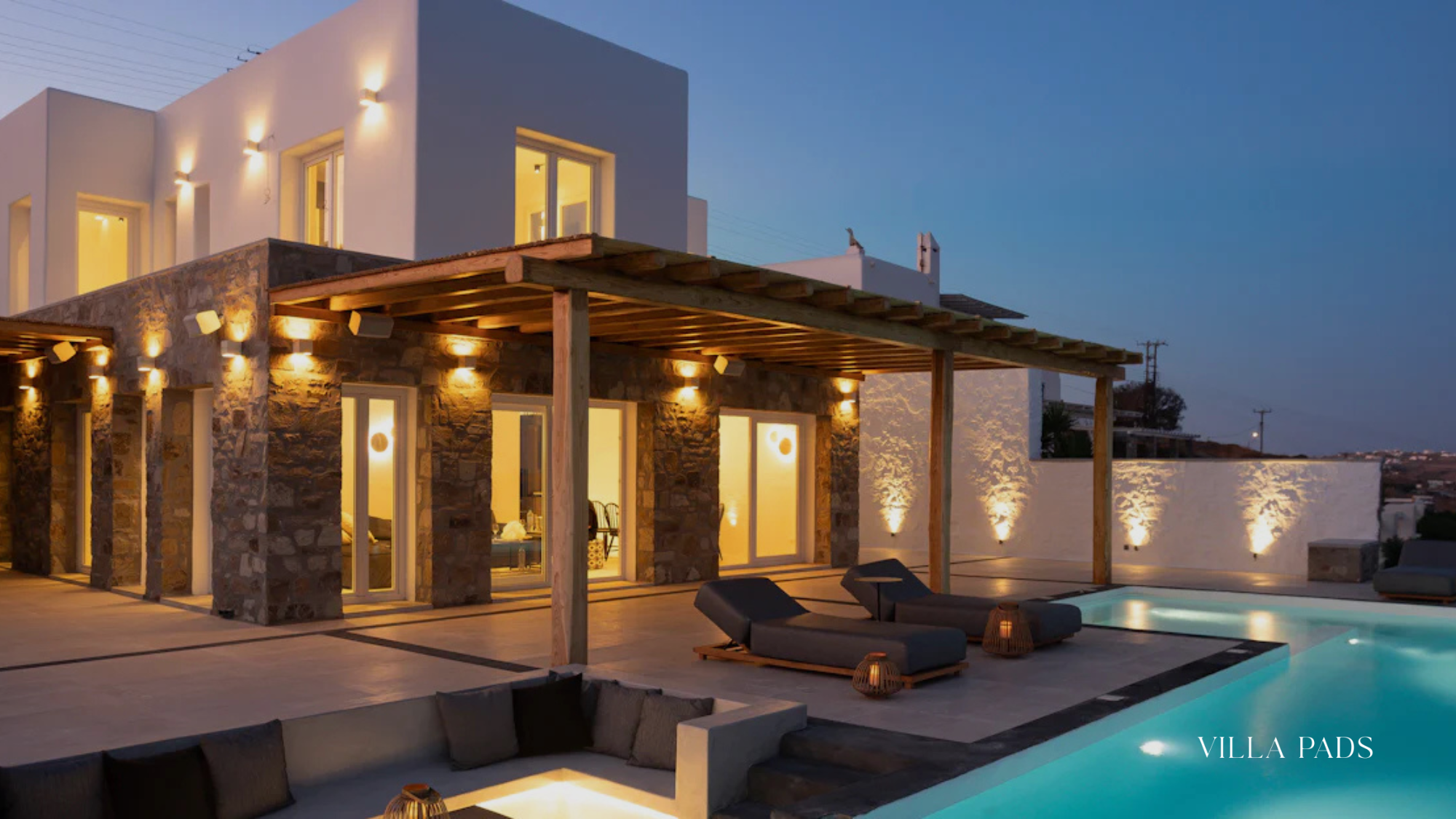 Mykonos Villa Infinity Pool Sunset Luxury