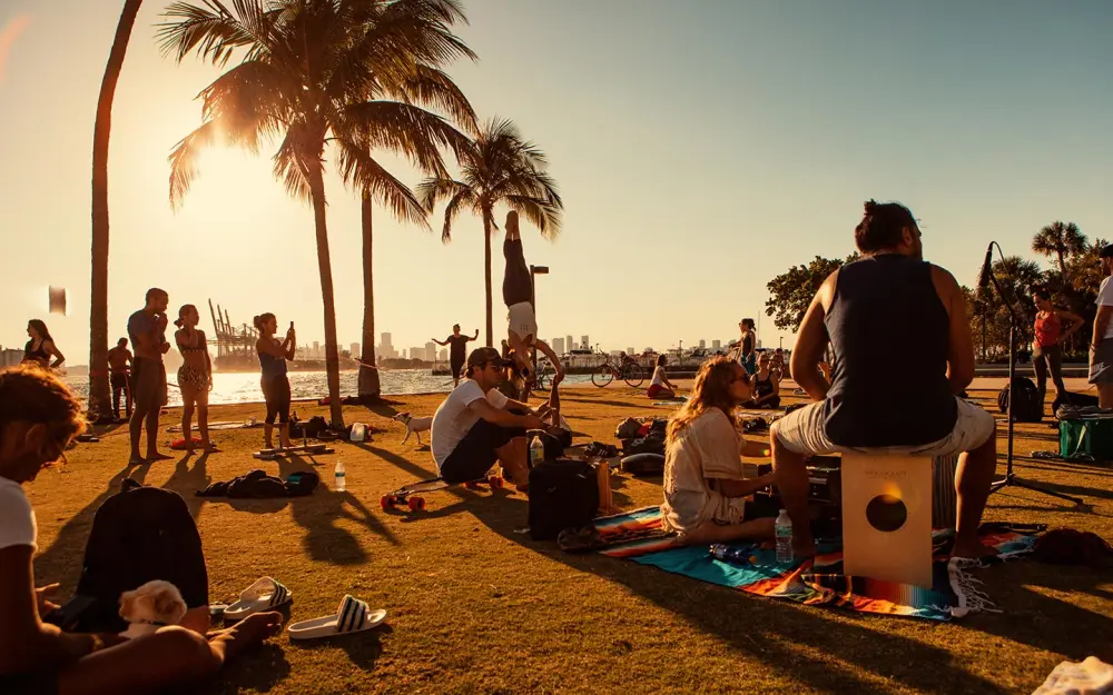 South Pointe Park Sunset Miami