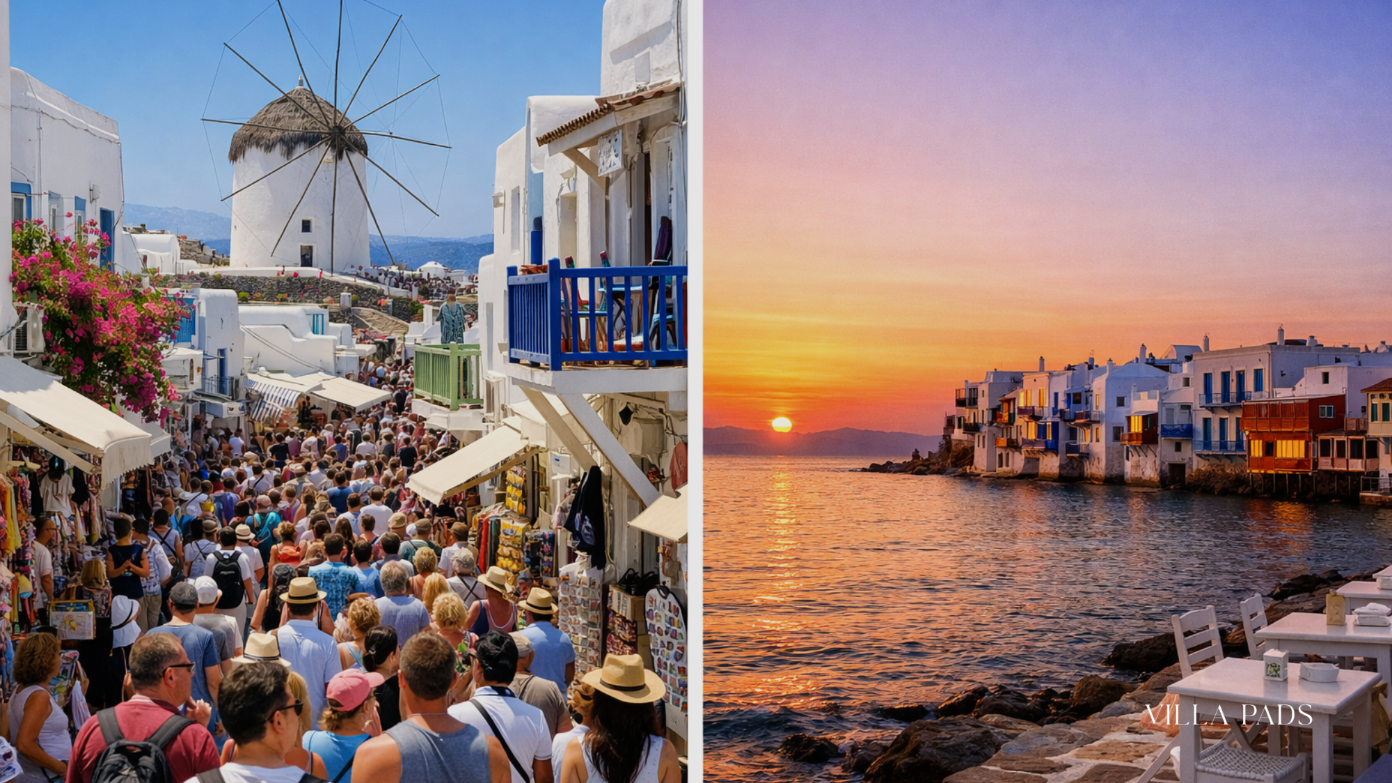 Mykonos Seasonal Contrast Crowds Vs Calm