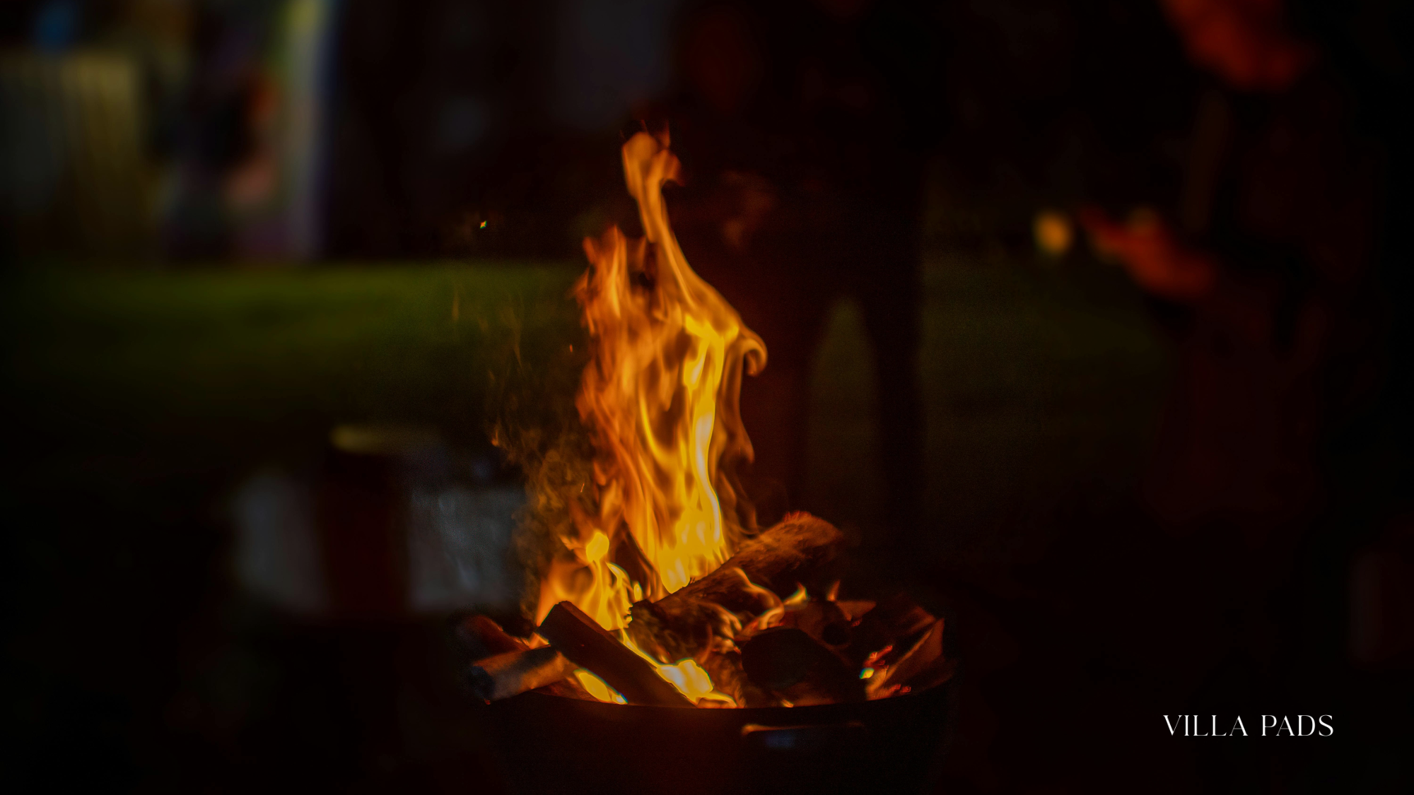 Extended Family Firepit Villa Evening