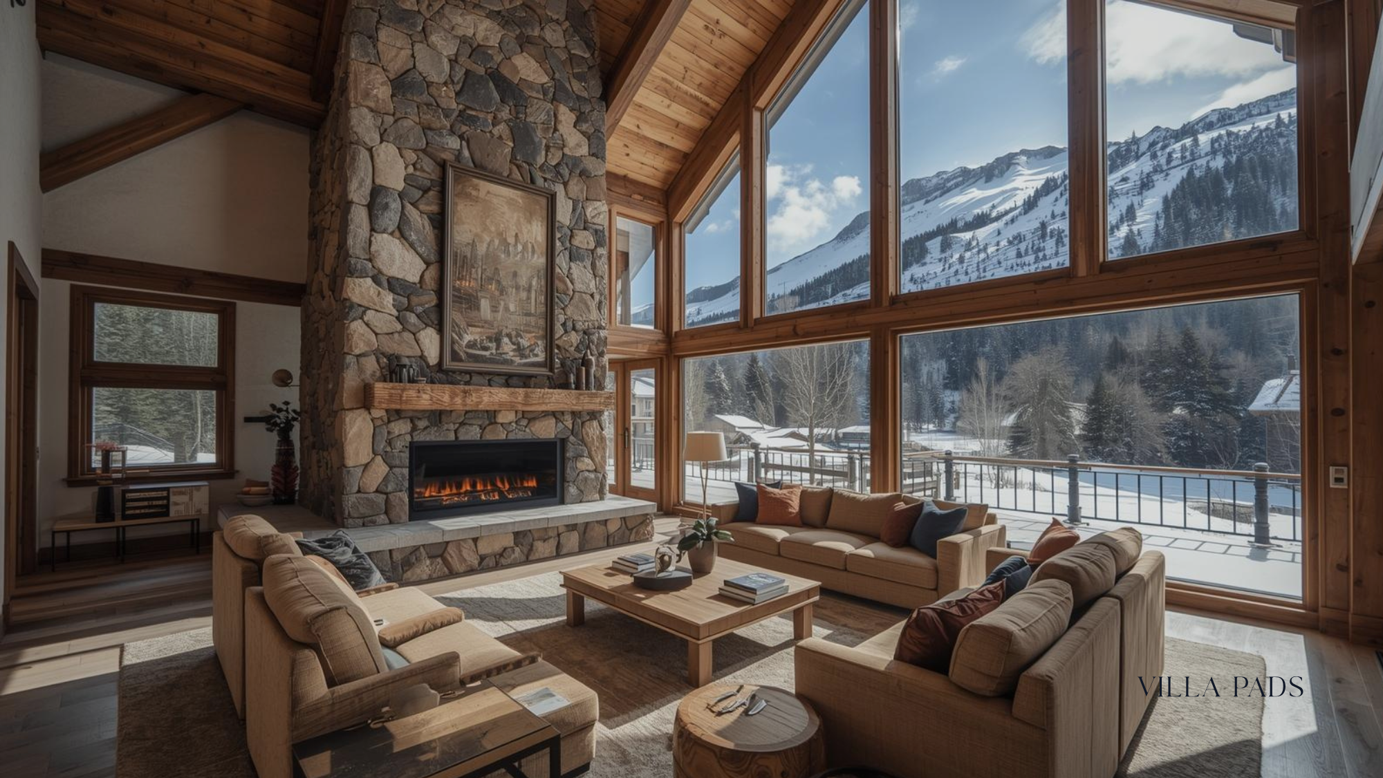 Vail Luxury Chalet Fireplace View