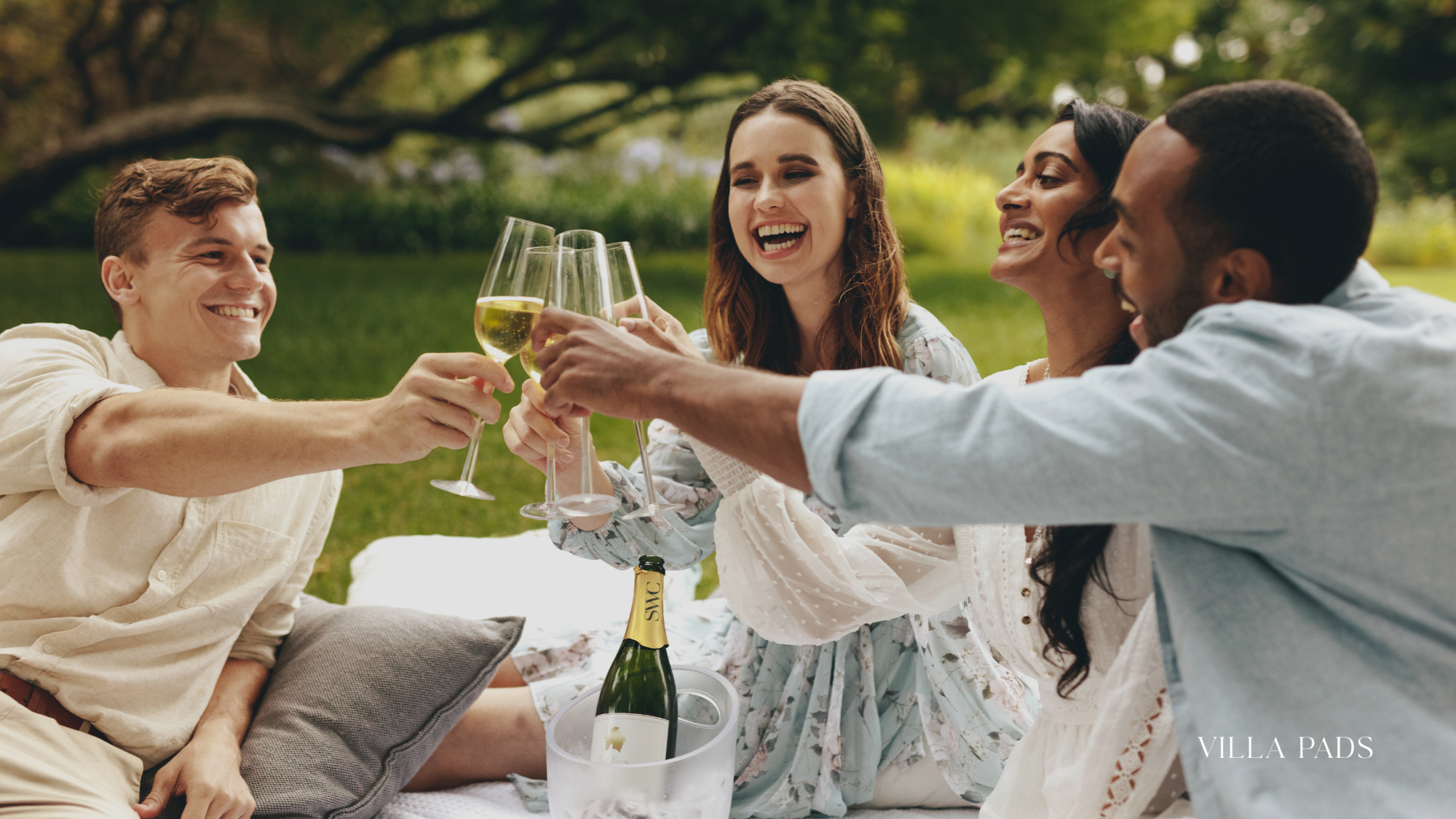 Milestone Villa Champagne Pool Toast