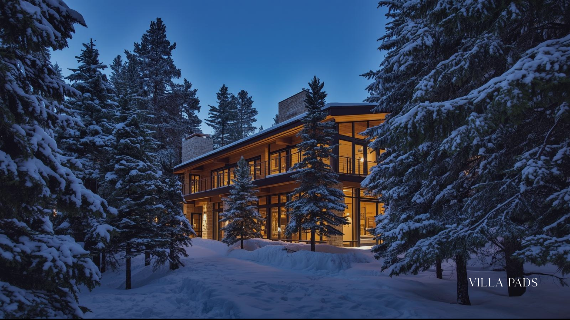 Aspen Luxury Villa Exterior Dusk