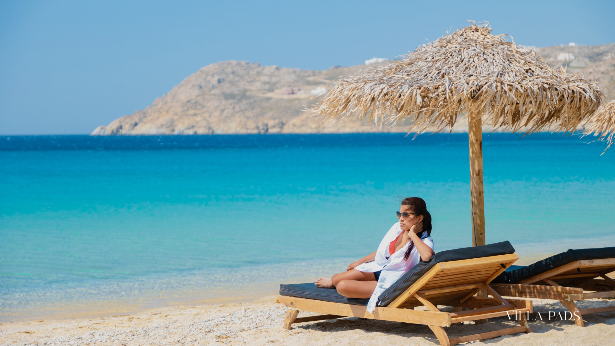 Mykonos Beach Club Sunbeds Turquoise