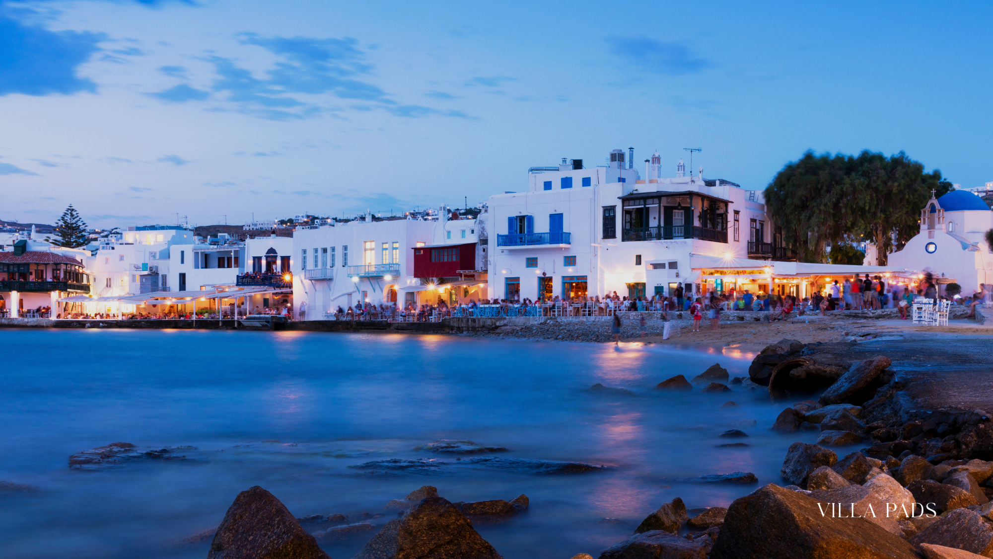 Mykonos Nightlife Little Venice Bars Night