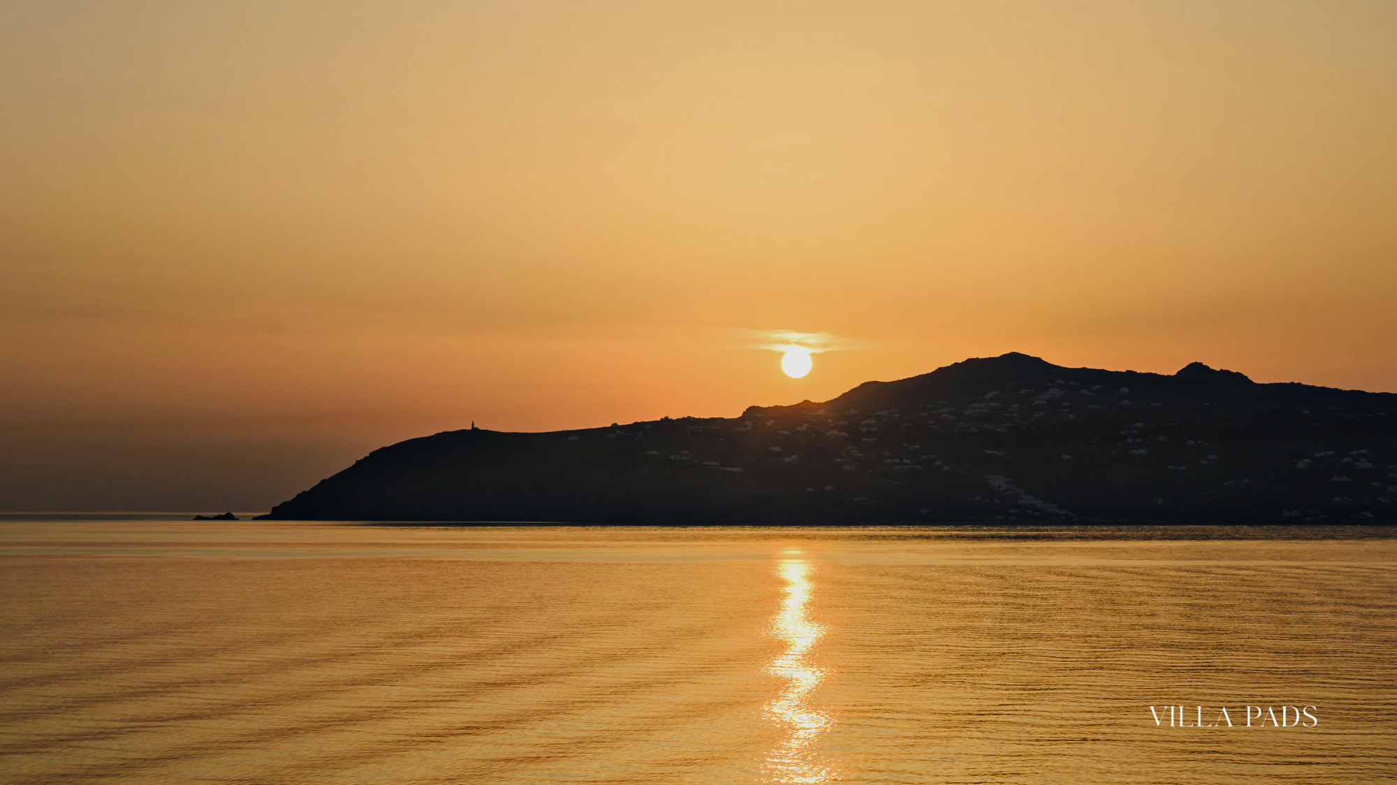 Mykonos Autumn Sunset Calm Sea