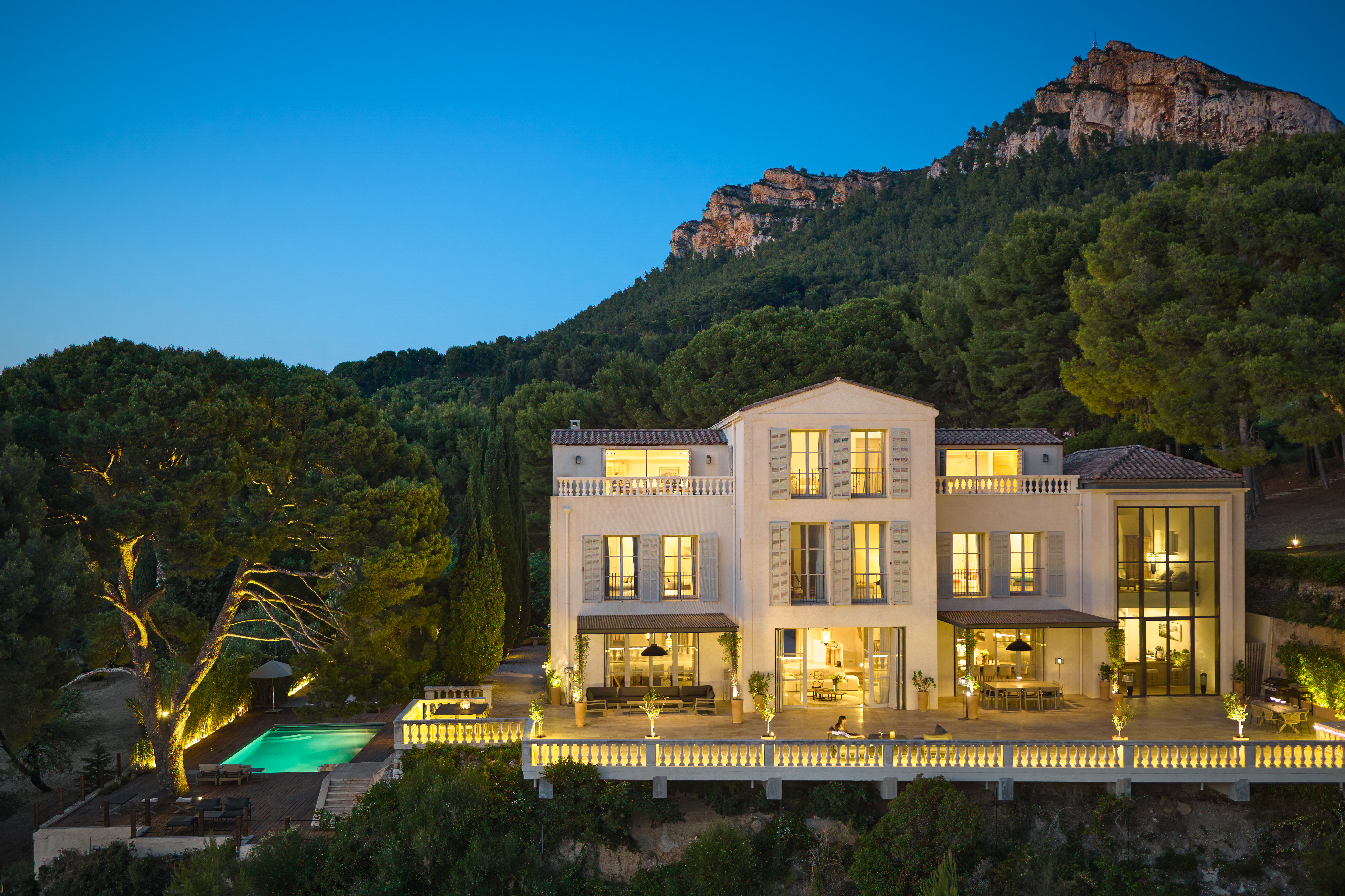 42 Villa Luxe Cassis Vue Drone Nuit