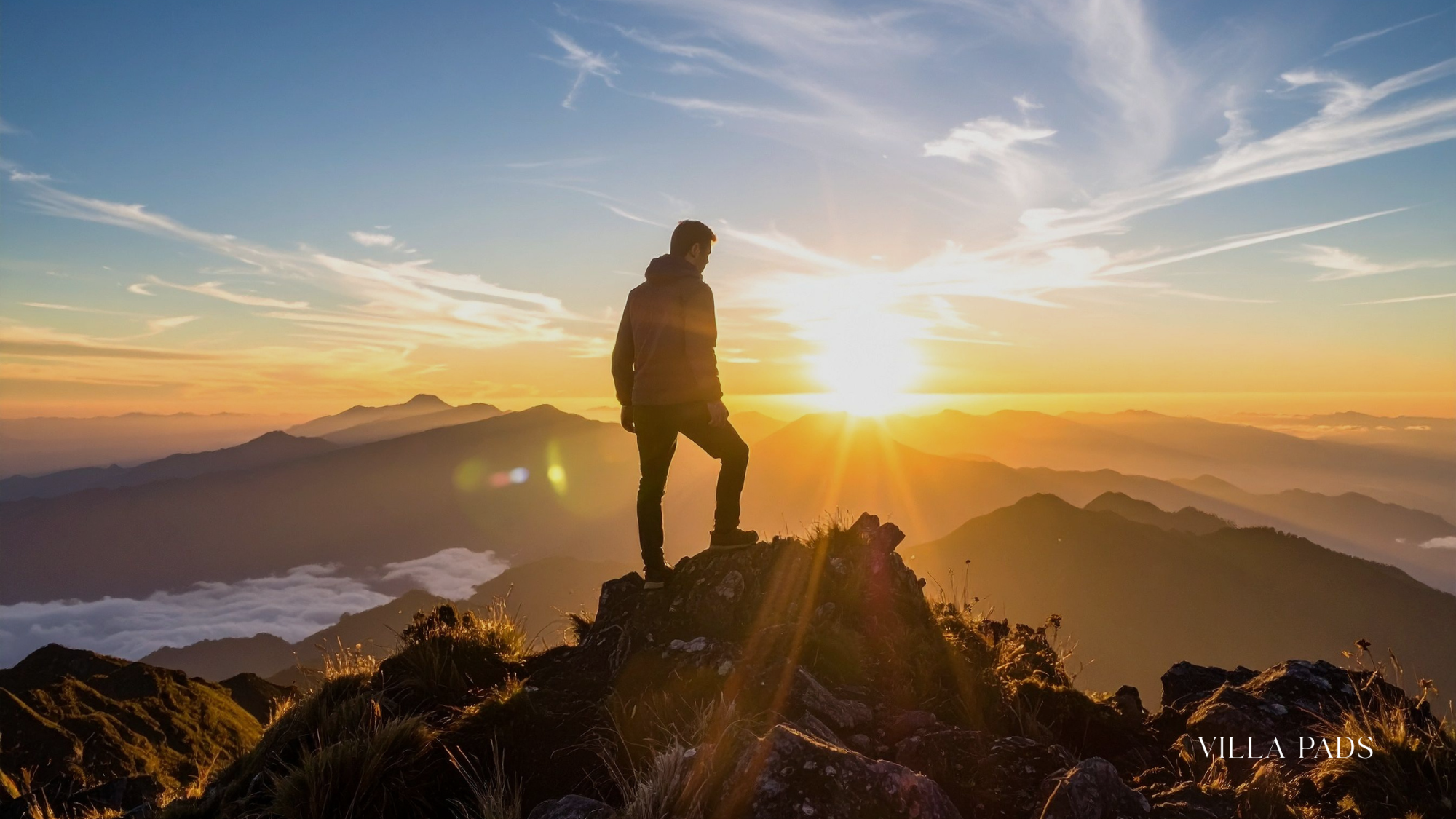 Lake Tahoe Hiker Overlook Golden Hour