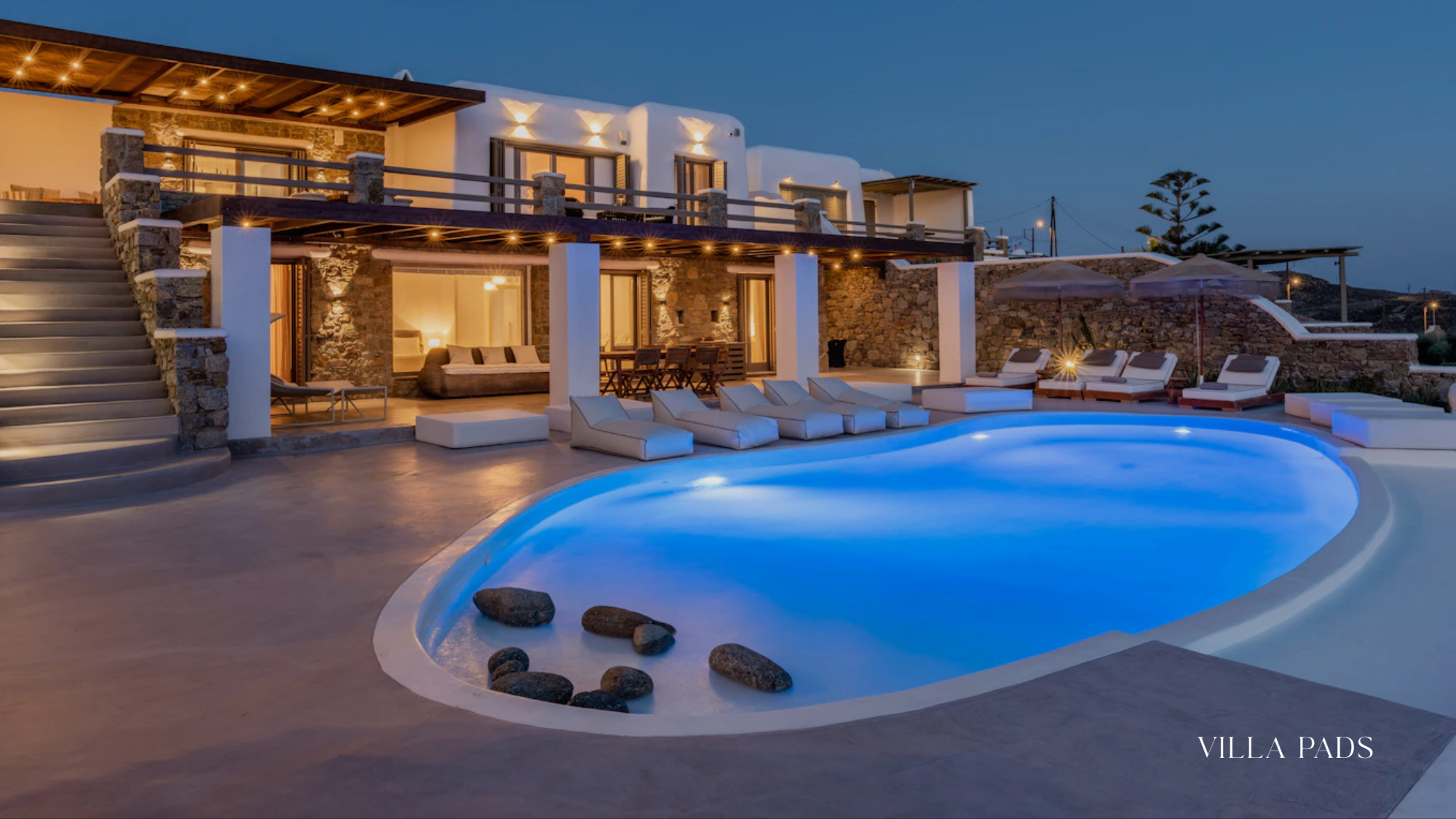 Villa Meria Mediterranean Pool Sunset