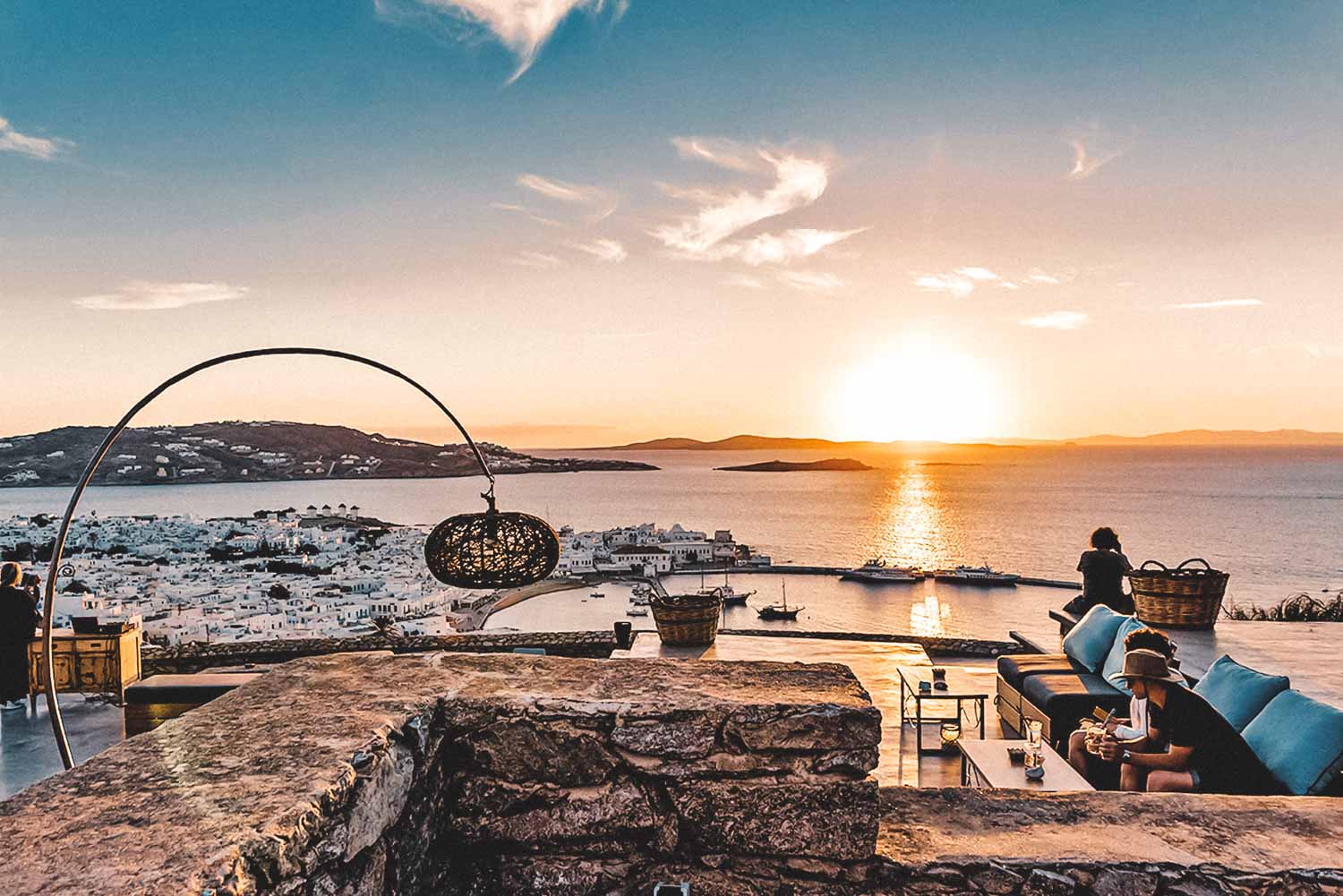 Psarou Beach Sunset Luxury