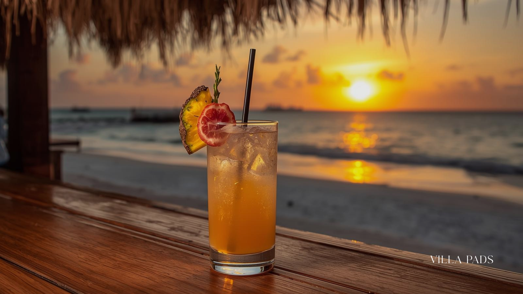 Bahamas Beach Bar Sunset Cocktail