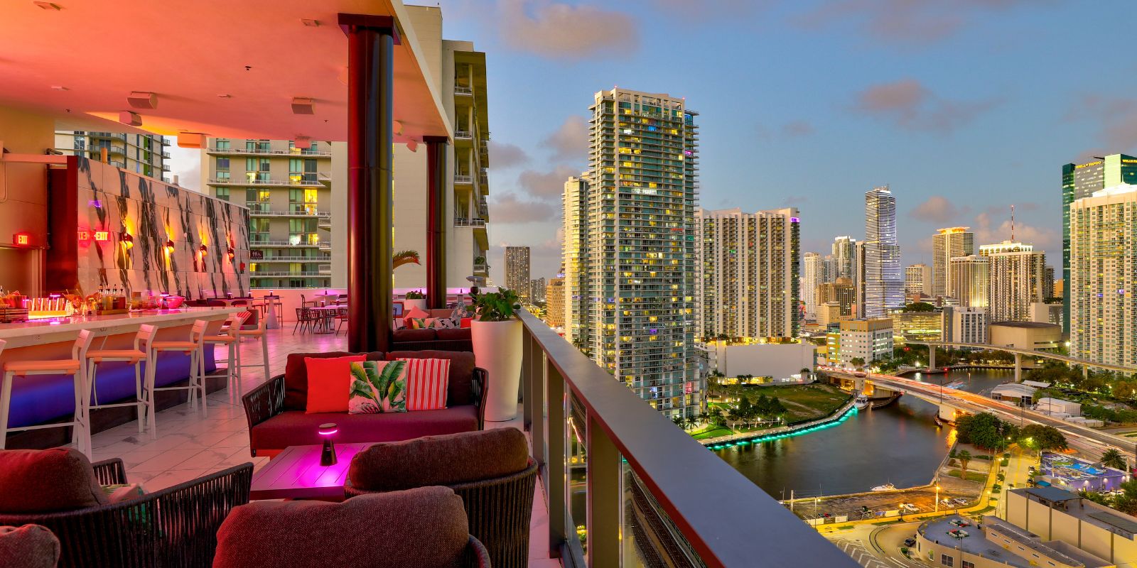 Miami Nightlife Rooftop View