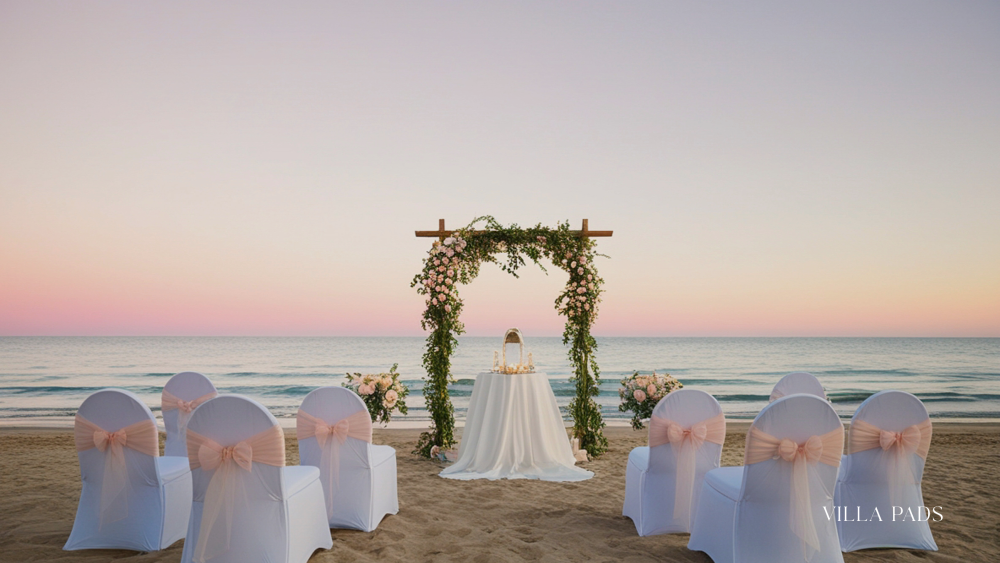 Mykonos Villa Wedding Reception Sunset